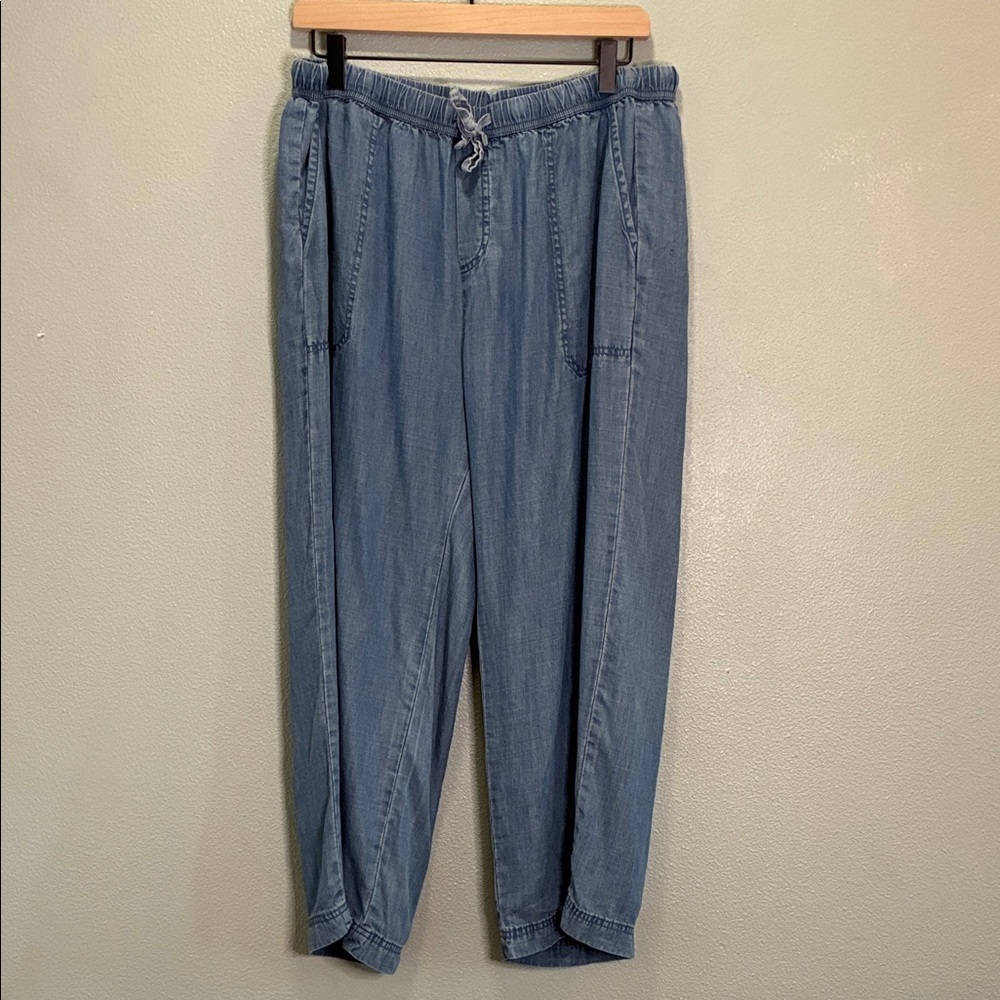 Splendid Chambray Tencel Jogger Pants Lightweight Drawstring Women’s Large